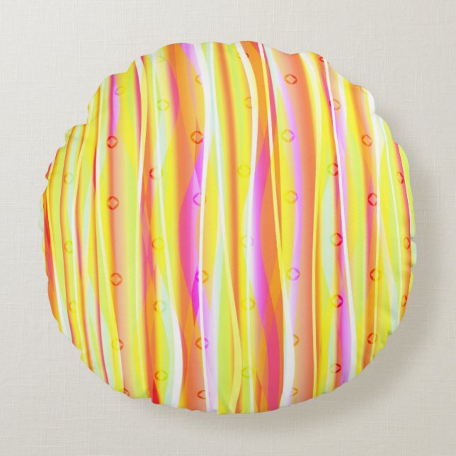 Wavy Lines Round Cushion (Front)