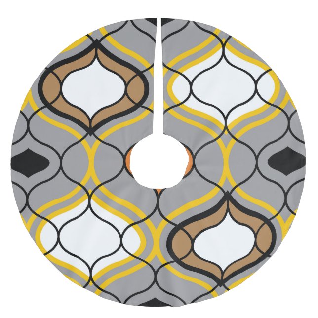 Wavy lines, seamless geometric pattern. brushed polyester tree skirt (Front)