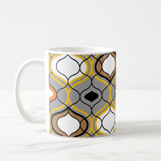 Wavy lines, seamless geometric pattern. coffee mug (Left)
