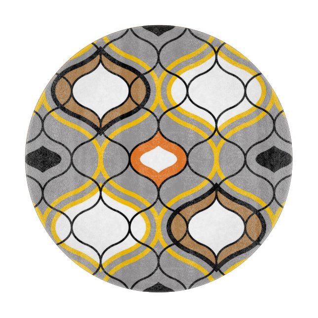 Wavy lines, seamless geometric pattern. cutting board (Front)