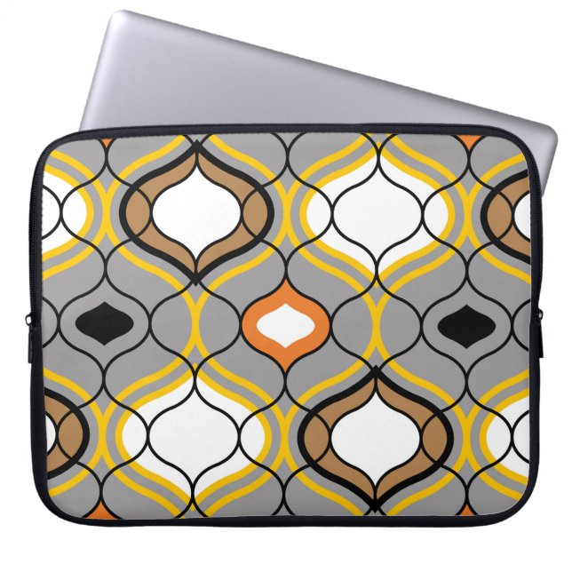 Wavy lines, seamless geometric pattern. laptop sleeve (Front)