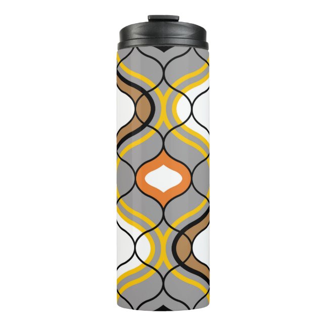 Wavy lines, seamless geometric pattern. thermal tumbler (Front)