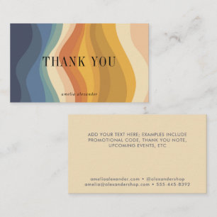 Wavy Lines Yellow Blue Business Thank You Insert