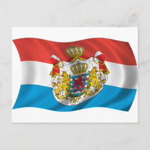 Wavy Luxembourg Flag Postcard