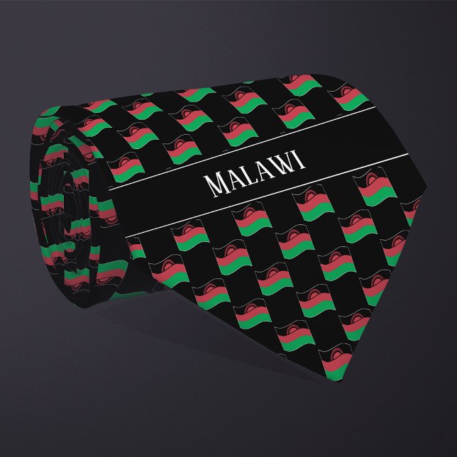 Wavy Malawi Flag Pattern  Tie (Creator Uploaded)
