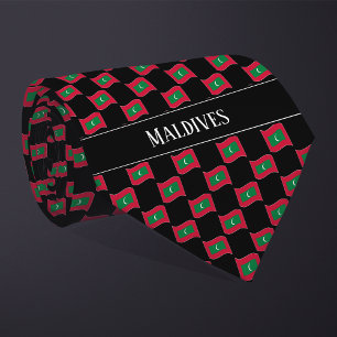 Wavy Maldives Flag Pattern Tie