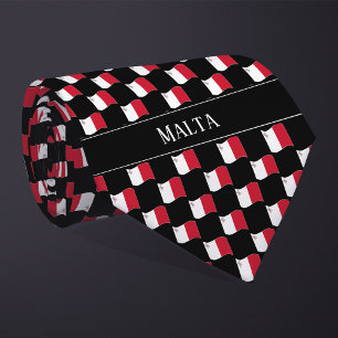 Wavy Malta Flag Pattern Tie