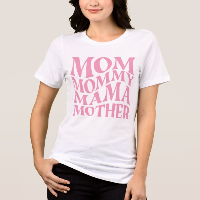 Wavy Mama Pink Tri-Blend Shirt (Front)