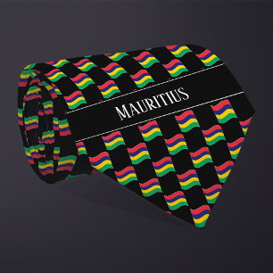 Wavy Mauritius Flag Pattern Tie