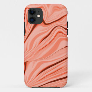 Wavy mix salmon, peach, clear coral and pink iPhone 11 case