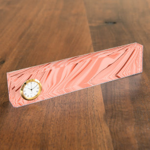 Wavy mix salmon, peach, clear coral and pink nameplate