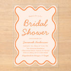 Wavy Modern Curvy Bold Peach Fuzz Bridal Shower