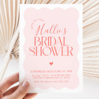 Wavy Modern Curvy Red Pink Bridal Shower