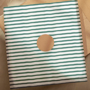 Wavy Modern Minimal Green & White Stripe Pattern Tissue Paper
