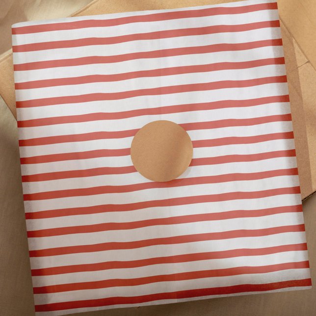 Wavy Modern Minimal Red & White Stripe Pattern Tissue Paper (Wavy Modern Minimal Red & White Stripe Pattern Tissue Paper)