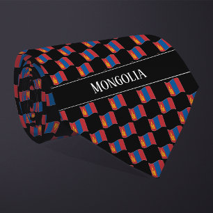 Wavy Mongolia Flag Pattern Tie