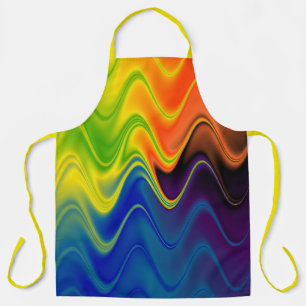 Wavy Multicolor Abstract Apron