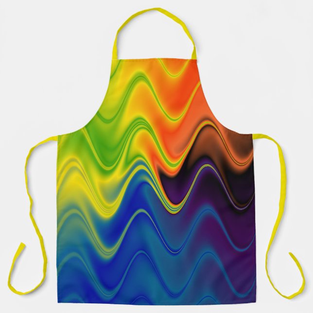 Wavy Multicolor Abstract Apron (Front)