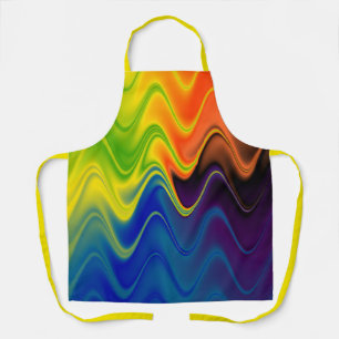 Wavy Multicolor Abstract Apron