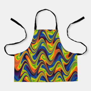 Wavy Multicolor Abstract Apron