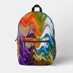 Wavy Multicolor Abstract Backpack