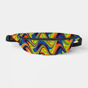 Wavy Multicolor Abstract Bum Bags
