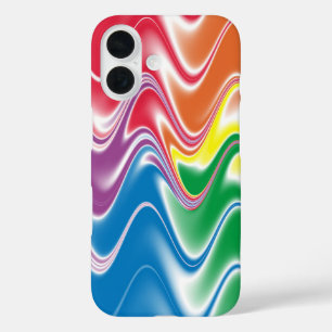 Wavy Multicolor Abstract iPhone 16 Case