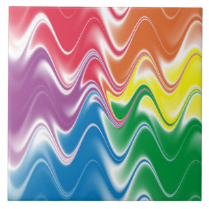 Wavy Multicolor Abstract Ceramic Tile