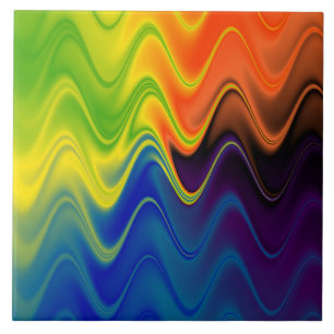 Wavy Multicolor Abstract Ceramic Tile