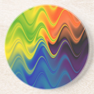 Wavy Multicolor Abstract Coaster