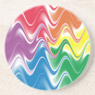 Wavy Multicolor Abstract Coaster