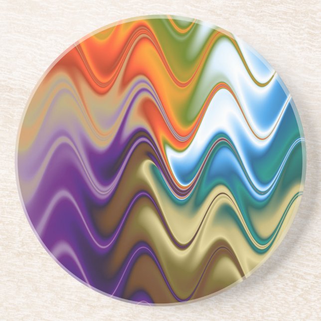 Wavy Multicolor Abstract Coaster (Front)