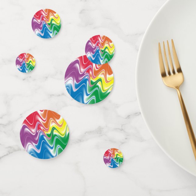 Wavy Multicolor Abstract Confetti (Group)