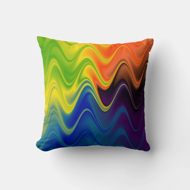 Wavy Multicolor Abstract Cushion (Front)