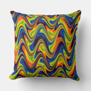 Wavy Multicolor Abstract Cushion