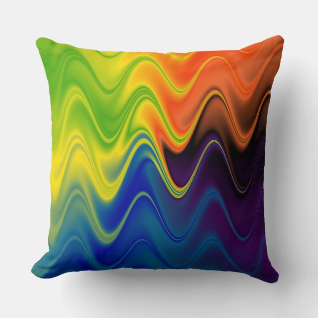 Wavy Multicolor Abstract Cushion (Front)