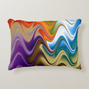 Wavy Multicolor Abstract Decorative Cushion