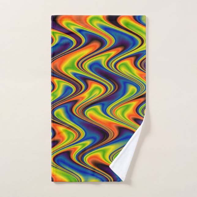 Wavy Multicolor Abstract Hand Towel (Hand Towel)