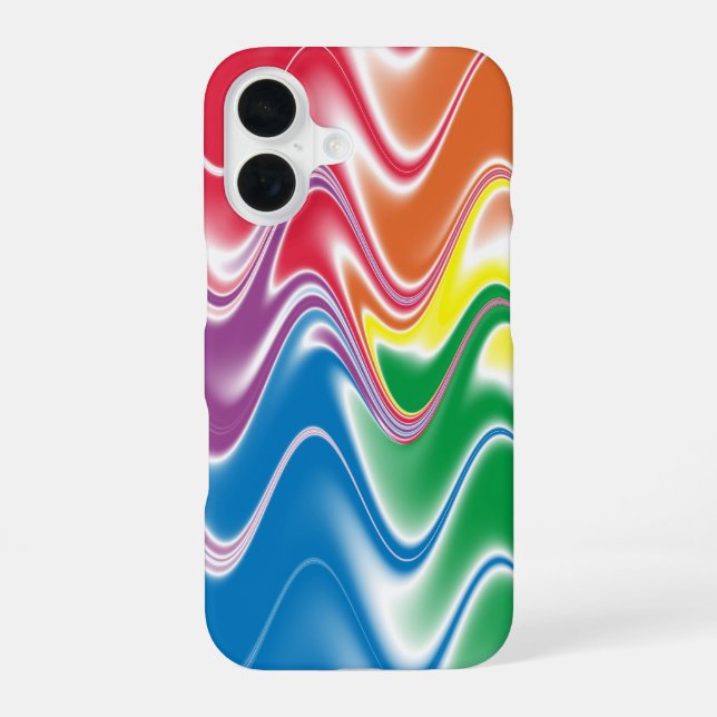Wavy Multicolor Abstract iPhone 16 Case (Back)