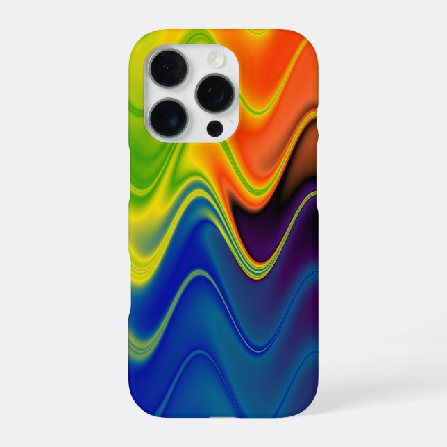 Wavy Multicolor Abstract iPhone Case (Back)