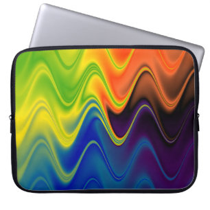 Wavy Multicolor Abstract Laptop Sleeve
