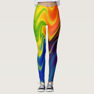 Wavy Multicolor Abstract Leggings