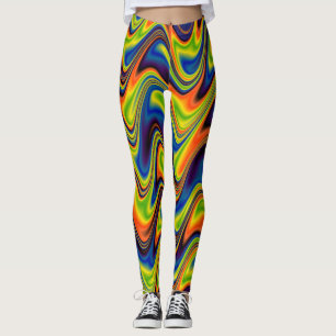 Wavy Multicolor Abstract Leggings