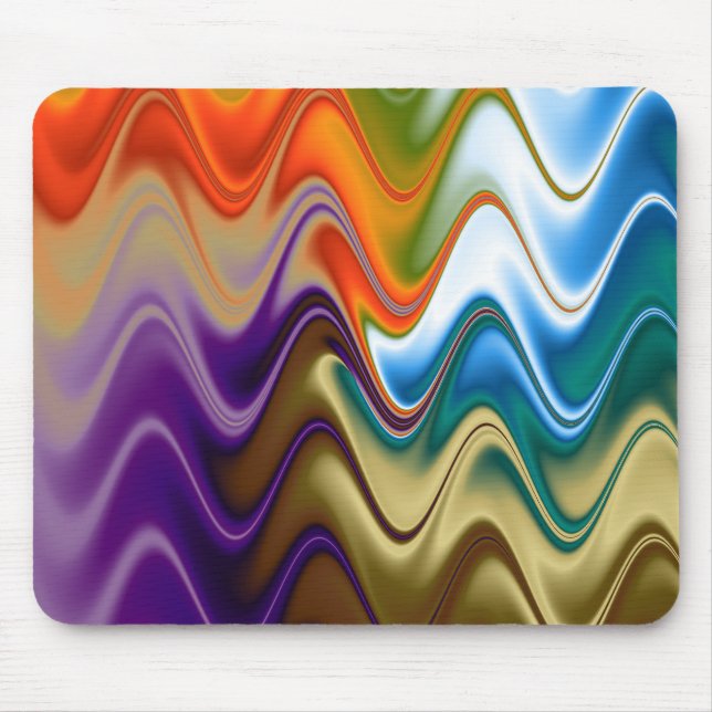 Wavy Multicolor Abstract Mouse Pad (Front)