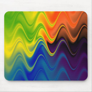Wavy Multicolor Abstract Mouse Pad