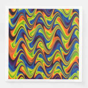 Wavy Multicolor Abstract Napkin