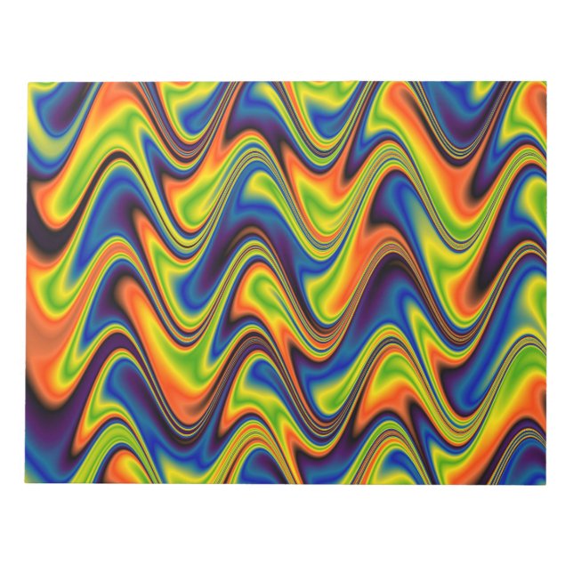 Wavy Multicolor Abstract Notepad (Front)