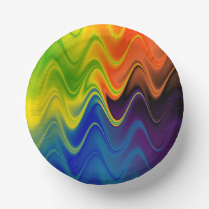 Wavy Multicolor Abstract Paper Plate