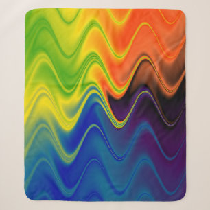Wavy Multicolor Abstract Sherpa Blanket