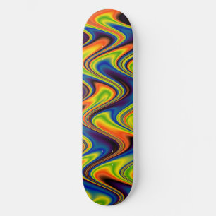 Wavy Multicolor Abstract Skateboard